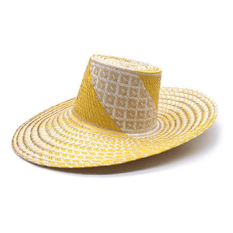 Ibiza Yellow Wide Brim Straw Hat from Urbankissed