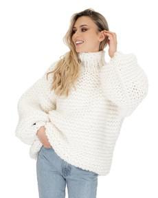 Turtle Neck Sweater - White via Urbankissed