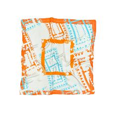 Silk Scarf - Orange & Blue - Parthenon Harmony via Urbankissed