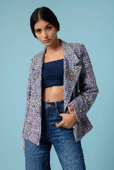 Blue Handwoven Blazer via Urbankissed