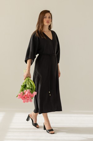 Black Kimono Maxi Dress from Urbankissed