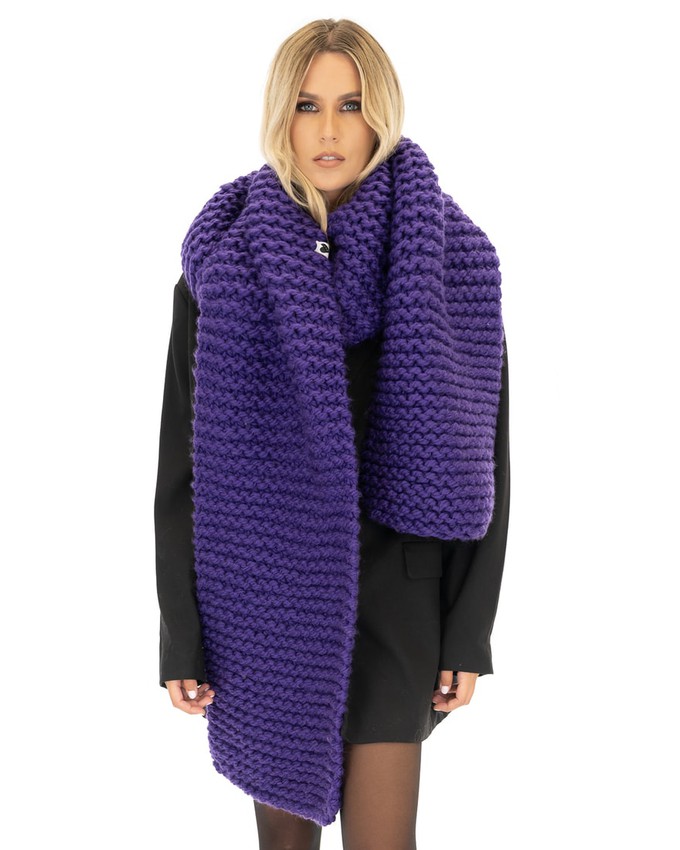Straight Ribbed Chunky Scarf - Violet from Urbankissed