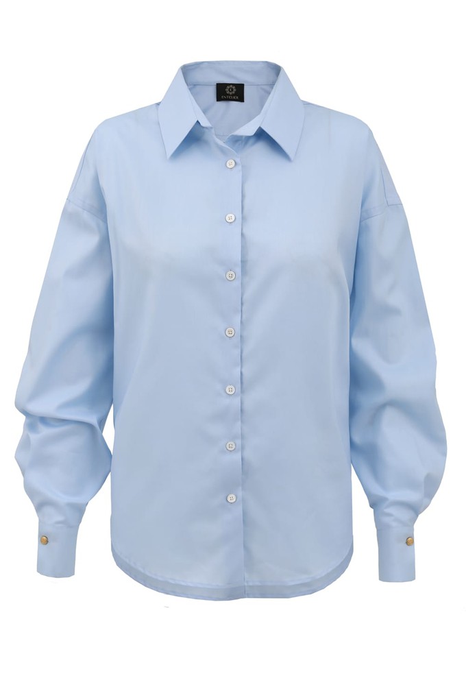 Classic Oversize Blue Plain Shirt from Urbankissed