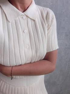 Gael Knit Shirt in Ivory from Urbankissed