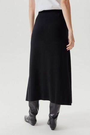 The Merino Wool Flare Skirt - Black from Urbankissed