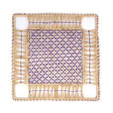 Square Placemats Natural Straw Woven Purple & Lavender (Set x 4) via Urbankissed