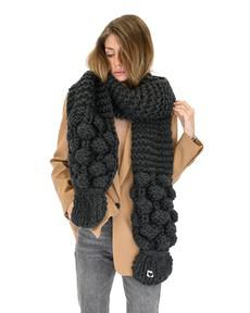 Bubble Ribbed Scarf - Dark Grey from Urbankissed