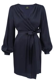 Cocktail Wrap Dress Dark Blue via Urbankissed
