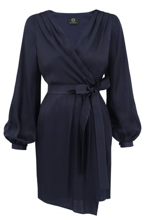 Cocktail Wrap Dress Dark Blue from Urbankissed
