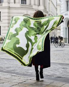 Silk Scarf Large - Green via Urbankissed