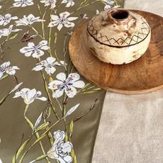 Floral Table Runner Recycled Plastic - Green Irises from Urbankissed