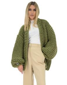 Classic Chunky Cardigan - Khaki via Urbankissed