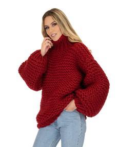 Turtle Neck Sweater - Red via Urbankissed