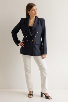 Double-Breasted Jacket - Dark Blue via Urbankissed