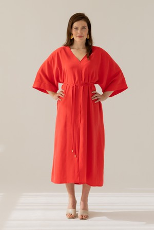 Red Kimono Maxi Dress from Urbankissed