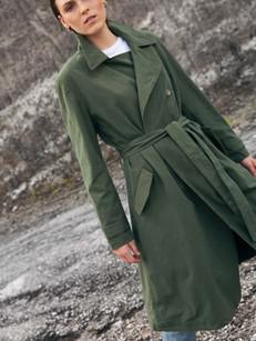 Canvas Linen Trench in Hunter Green from Urbankissed