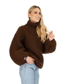 Turtle Neck Sweater - Brown via Urbankissed