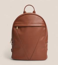 Laurie Vegan Bio-Based Bamboo Leather Backpack in Brown via Votch