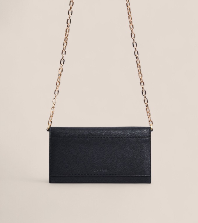 Luella Vegan Bio-Based Bamboo Leather Chain Purse in Black from Votch