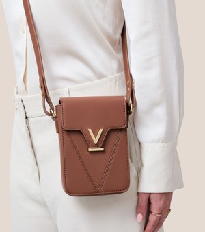 Luna Compact Vegan Bio-Based Bamboo Phone Bag in Brown from Votch Luna Compact Vegan Bio-Based Bamboo Phone Bag in Brown from Votch