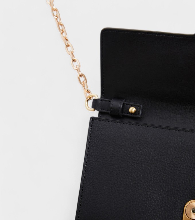 Luella Vegan Bio-Based Bamboo Leather Chain Purse in Black from Votch