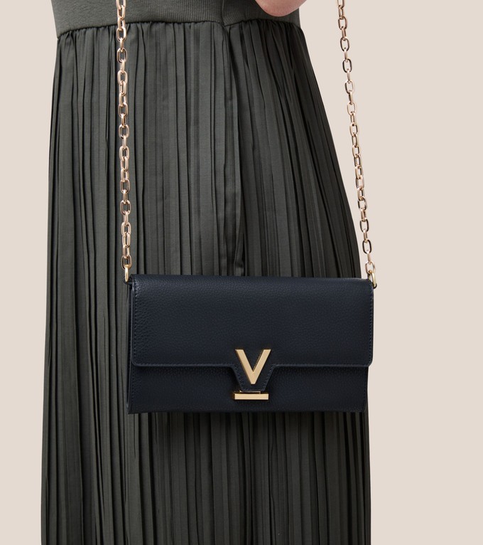 Luella Vegan Bio-Based Bamboo Leather Chain Purse in Black from Votch