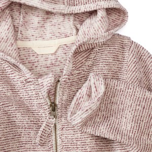 Frottee-Kapuzenjacke aus reiner Bio-Baumwolle, plum-geringelt from Waschbär