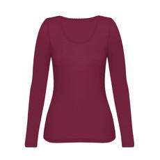 Langarmshirt aus reiner Bio-Seide, bordeaux via Waschbär
