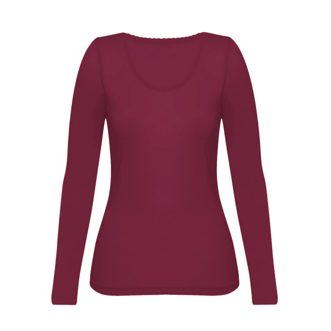 Langarmshirt aus reiner Bio-Seide, himbeere from Waschbär