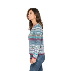 Jacquard-Pullover im Mustermix aus Bio-Baumwolle, blau-gemustert from Waschbär