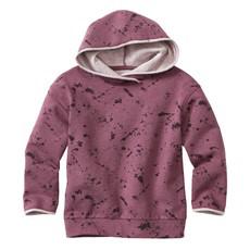 Sweatpullover mit Kapuze aus Bio-Baumwolle, plum-melange-bedruckt from Waschbär