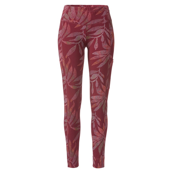 Yoga-Leggings mit Blätterprint aus Bio-Baumwolle mit Elastan, granat gemustert from Waschbär