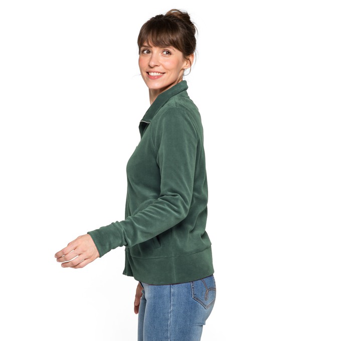 Nicki-Jacke aus reiner Bio-Baumwolle mit Reißverschluss, seegras from Waschbär