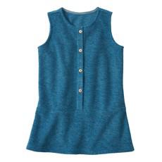 Ärmelloses Kleid aus reiner Bio-Schurwolle, petrol-melange from Waschbär