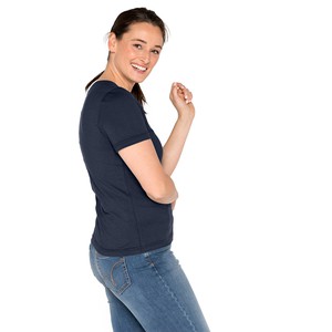 T-Shirt mit V-Ausschnitt aus reiner Bio-Baumwolle, marine from Waschbär