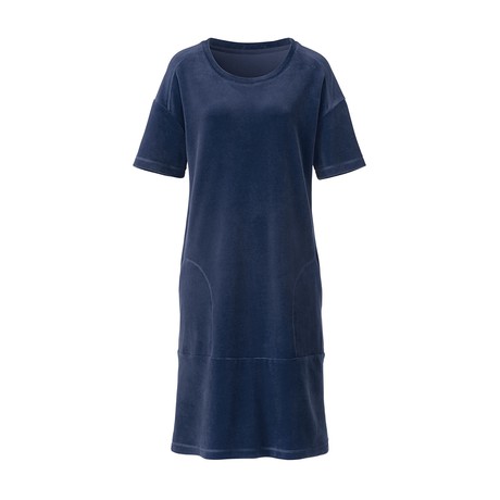Nicki-Kleid mit Ziernähten aus Bio-Baumwolle, nachtblau from Waschbär
