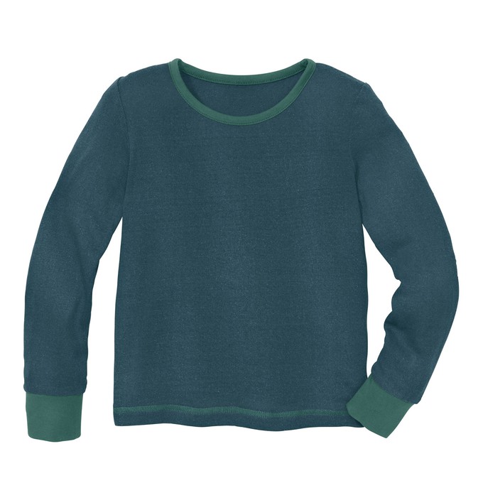 Langarmshirt aus Bourretteseide, petrol from Waschbär