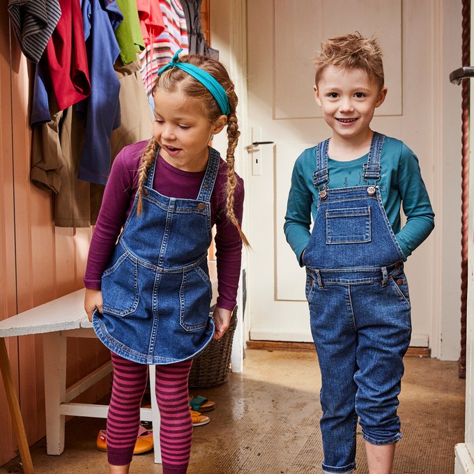 Jeans-Latzhose aus Bio-Baumwolle, darkblue from Waschbär