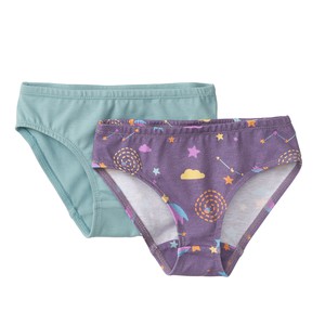 Slip Sterne aus Bio-Baumwolle mit Elastan, 2er-Set, lila-bedruckt/wasserblau from Waschbär