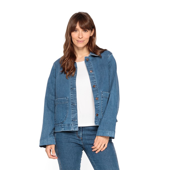 Jeansjacke mit Bubikragen aus Bio-Baumwolle, lightblue from Waschbär