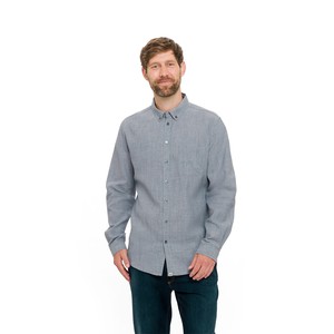 Hemd aus Hanf und Bio-Baumwolle, taubenblau from Waschbär