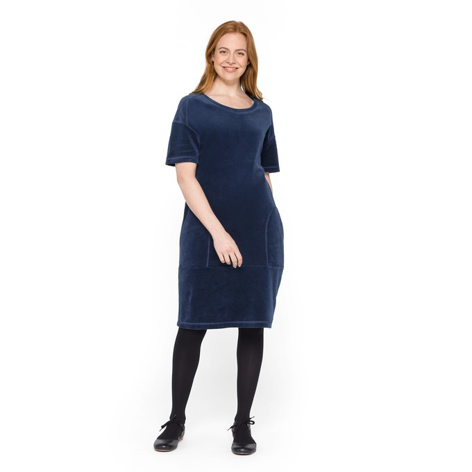 Nicki-Kleid mit Ziernähten aus Bio-Baumwolle, nachtblau from Waschbär