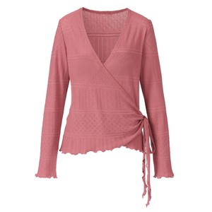 Feminine Ajour-Wickeljacke mit Wellensaum, rosenholz from Waschbär