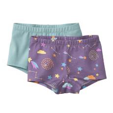 Boxershorts Sterne aus Bio-Baumwolle mit Elastan, 2er-Set, lila-bedruckt/wasserblau from Waschbär
