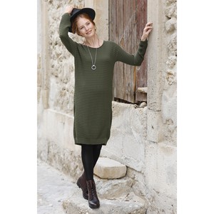 Ripp-Strickkleid mit Bio-Merinowolle und Bio-Baumwolle, schwarz from Waschbär