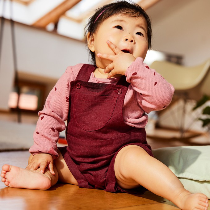 Baby-Rippshirt Langarm, khaki from Waschbär