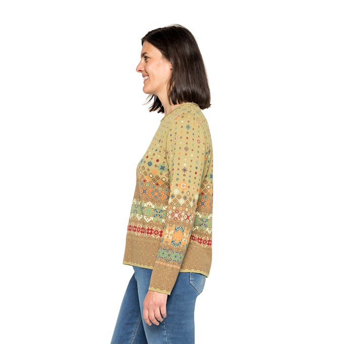 Jacquard-Pullover aus reiner Bio-Baumwolle, safran-gemustert from Waschbär