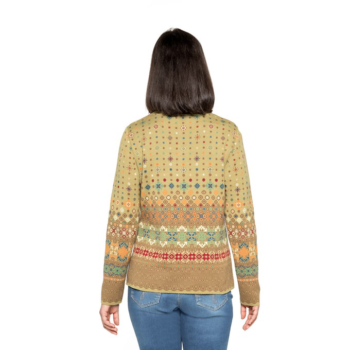 Jacquard-Pullover aus reiner Bio-Baumwolle, safran-gemustert from Waschbär