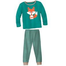 Pyjama mit Fuchs-Print, smaragd via Waschbär