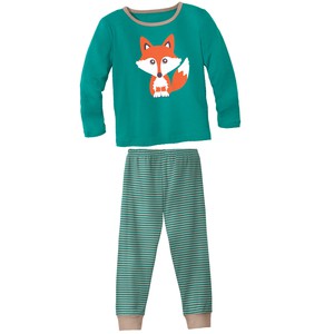 Pyjama mit Fuchs-Print, smaragd from Waschbär